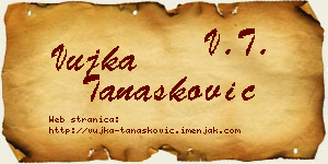 Vujka Tanasković vizit kartica